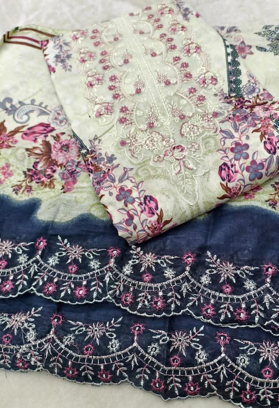 Navy Paisley Cotton